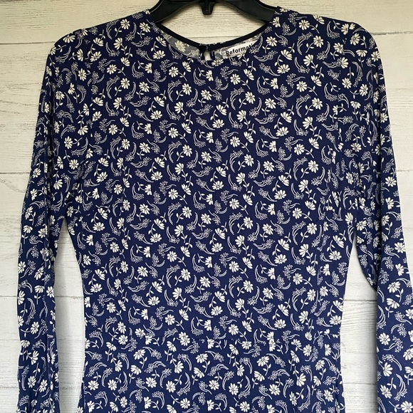 🌟NEW Reformation Monterey blue floral midi dress size 4 - Picture 6 of 6